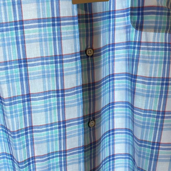New Peter Millar Pearl Bay Cotton Sport Shirt Blue Sound - Picture 7 of 9